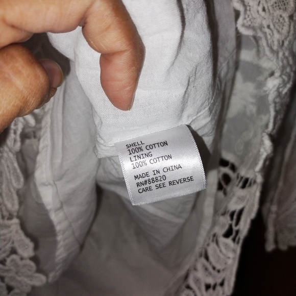 Cynthia Rowley Off the shoulder  cotton shirt 3/4 sleeves size XL - Picture 6 of 6